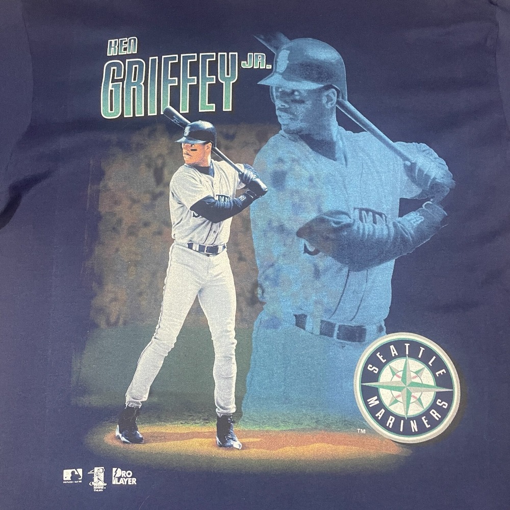 VTG Pro Player Ken Griffey Jr Seattle Mariners T-Shirt Navy Blue Adult XL NWT - Picture 2 of 5